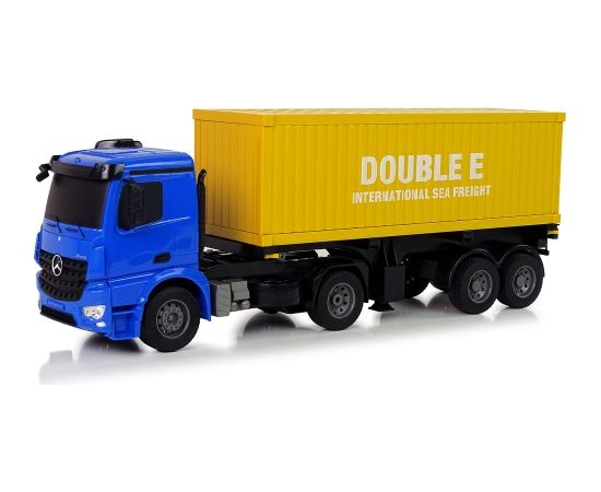 Import Leantoys Large R/C truck Mercedes Arocs Blue 1:20 Container 58 cm Long