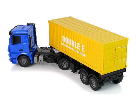 Import Leantoys Large R/C truck Mercedes Arocs Blue 1:20 Container 58 cm Long