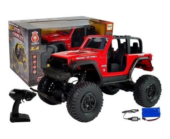 Import Leantoys Red Remote Controlled Jeep Terrain Car 2.4G Радиоуправляемые Игрушки