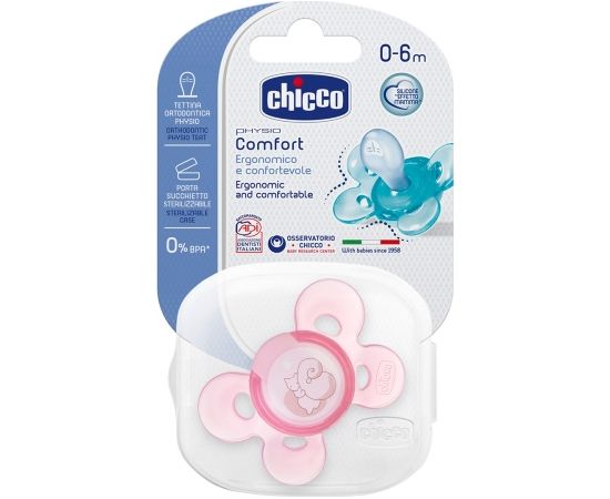 Chicco Fizioloģiskās formas māneklis Comfort, 0M, rozā