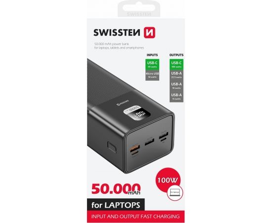 Swissten Power Line Power Bank Ārējas Uzlādes Baterija 50 000 mAh / 100W
