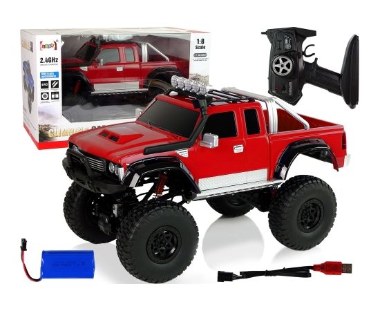 Import Leantoys Off-road car R/C 2.4G Climbing Car 1:8 Red 4x4