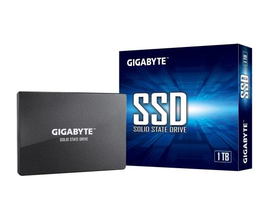 SSD GIGABYTE 1TB SATA 3.0 Write speed 500 MBytes/sec Read speed 550 MBytes/sec 2,5" TBW 600 TB MTBF 2000000 hours GP-GSTFS31100TNTD