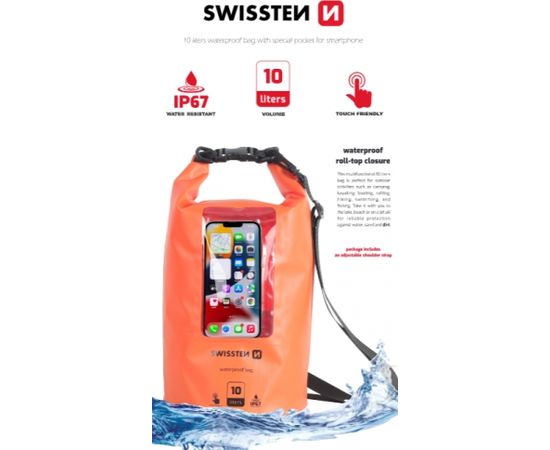 Swissten Waterproof Universal Phone Case Ūdensizturīgs Maks Telefonam 10L