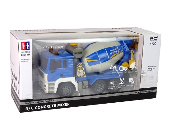 Import Leantoys Concrete Truck Remote Controlled Blue 2.4G Rotating Pear Truck Radio vadāmās rotaļlietas (RC)
