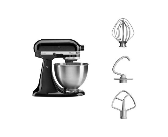 KitchenAid 5K45SSEOB Classic Virtuves kombains 275W 4.3L Black Metallic