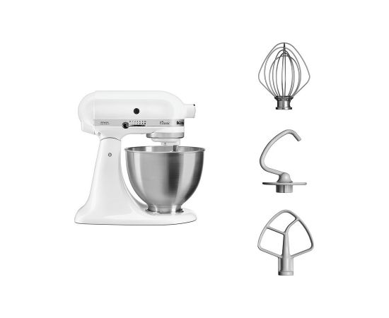 KitchenAid 5K45SSEWH Mikseris 275W Metallic White