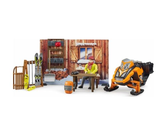 BRUDER mountain hut with snowmobil, 63102