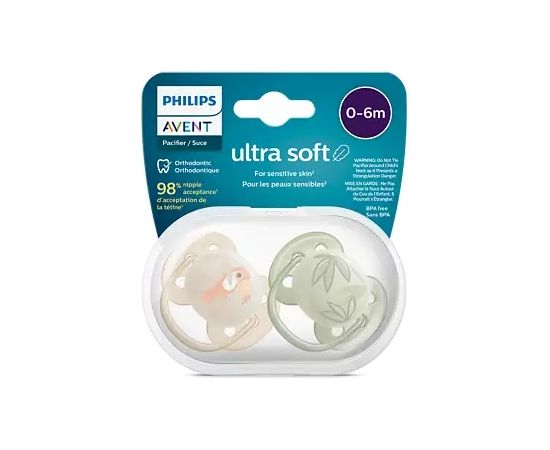 Philips Avent māneklītis Ultra soft DECO, 0-6M (2 gab) - SCF091/07