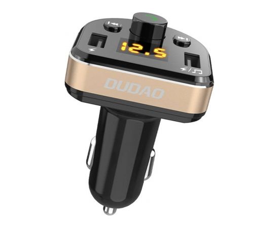 Car charger Dudao R2Pro, 3-in-1, 2x USB, transmitter FM Bluetooth (black)