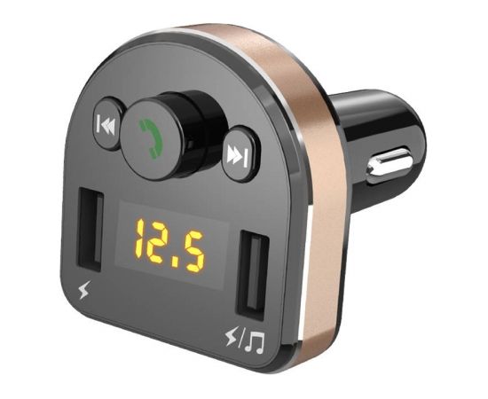 Car charger Dudao R2Pro, 3-in-1, 2x USB, transmitter FM Bluetooth (black)