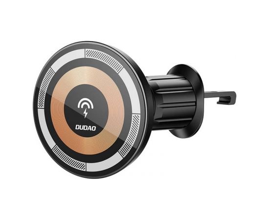 Magnetic car holder Dudao F12MAX with Qi induction charger, 15W (black)