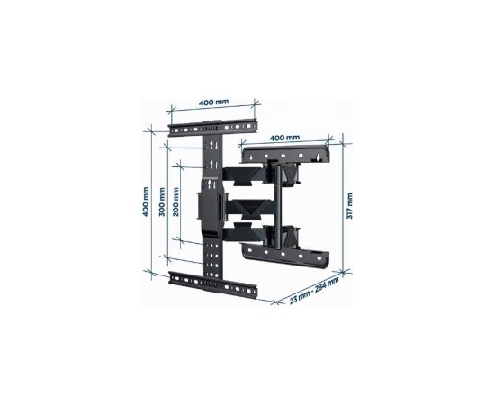 Sienas stiprinājums televizoram Gembird Full-motion TV Wall Mount