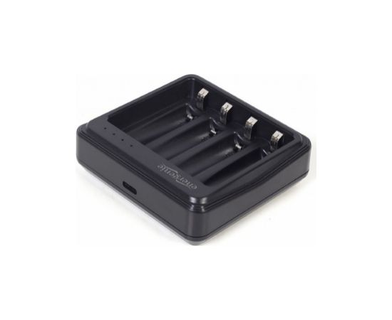 Bateriju lādētājs Gembird USB 4-slot for AA/ AAA Black