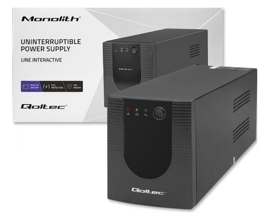 Qoltec 53776 Uninterruptible Power Supply Line Interactive | Monolith| 1500VA | 900W