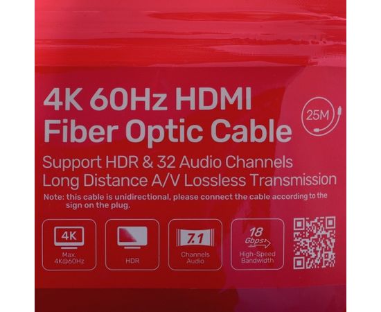 UNITEK OPTIC HDMI CABLE 2.0 AOC 4K 60HZ 25M