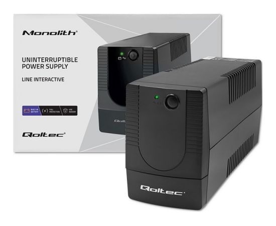 Qoltec 53774 Uninterruptible power supply Line Interactive | Monolith | 1000VA | 600W