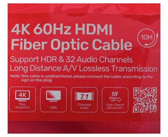 UNITEK OPTIC HDMI CABLE 2.0 AOC 4K 60HZ 10M