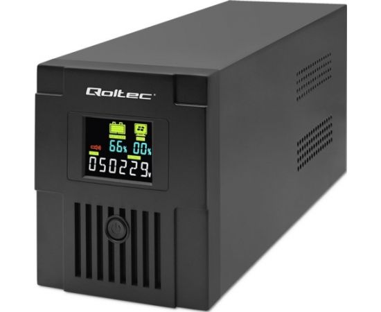 Qoltec 53770 Uninterruptible Power Supply Line Interactive | Monolith | 1500VA | 900W | LCD | USB