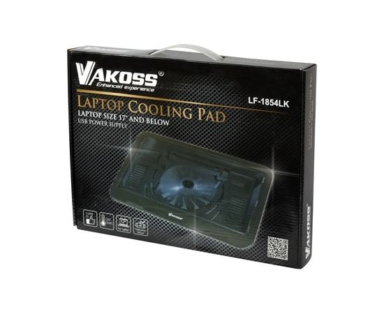 Vakoss LF-1854LK notebook cooling pad 43.2 cm (17") Black