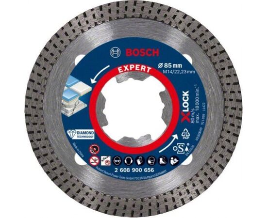 Dimanta griešanas disks Bosch 2608900657; 115x22,23 mm; X-Lock