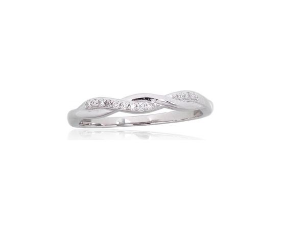 Серебряное кольцо #2101847(PRh-Gr)_CZ, Серебро 925°, родий (покрытие), Цирконы, Размер: 17.5, 1.5 гр.