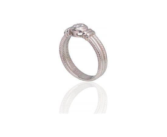 Серебряное кольцо #2101796(PRh-Gr)_CZ, Серебро 925°, родий (покрытие), Цирконы, Размер: 17, 4 гр.