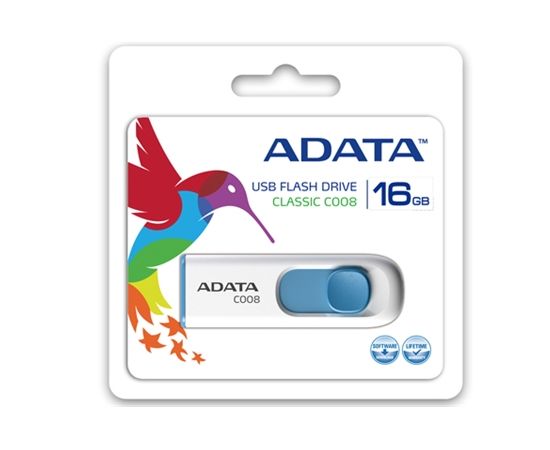 ADATA C008 16 GB, USB 2.0, White/Blue