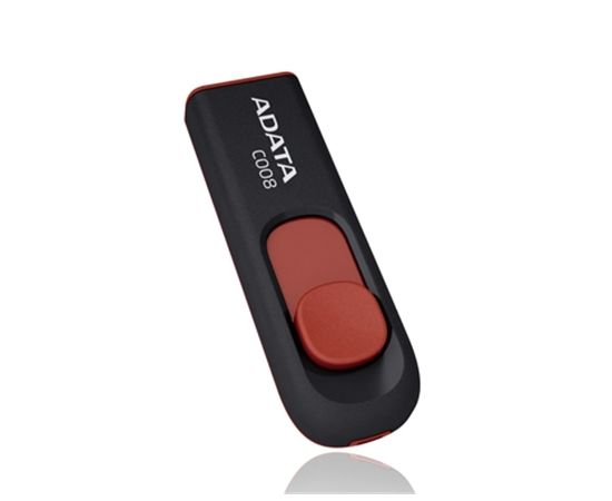 ADATA C008 8 GB, USB 2.0, Black/Red