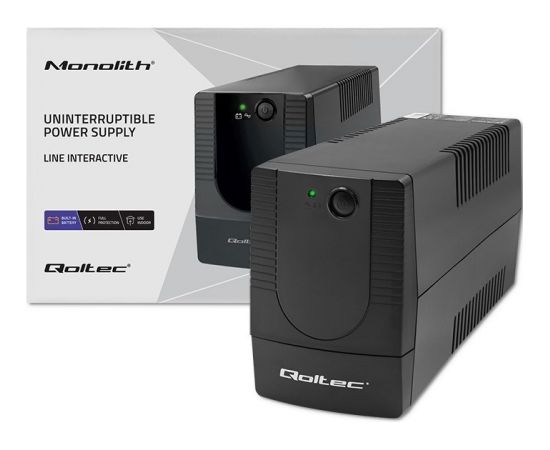 Qoltec 53772 Uninterruptible Power Supply Line Interactive | Monolith | 650VA | 360W