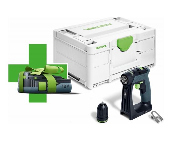 Akumulatora triecienskrūvgriezis Festool CXS 18-Basic-3,0; 18 V; (bez akumulatora un lādētāja) + Dāvanā 3,0 Ah kumulators!