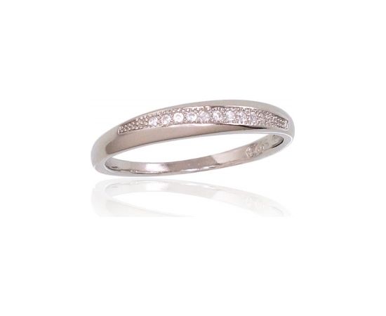 Серебряное кольцо #2101647(PRh-Gr)_CZ, Серебро 925°, родий (покрытие), Цирконы, Размер: 15.5, 1.7 гр.