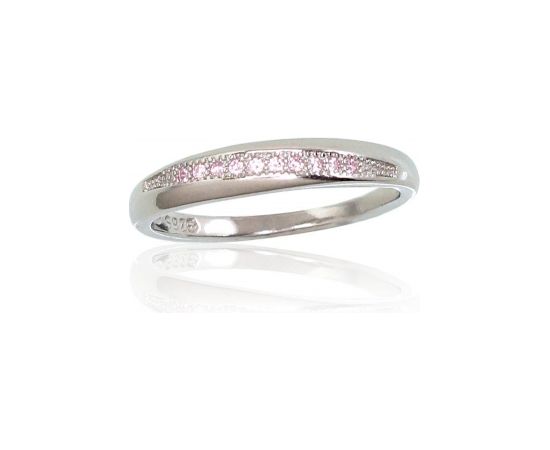 Серебряное кольцо #2101647(PRh-Gr)_CZ-PI, Серебро 925°, родий (покрытие), Цирконы, Размер: 16, 1.7 гр.