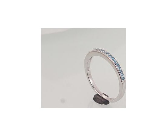 Серебряное кольцо #2101479(PRh-Gr)_CZ-AQ, Серебро 925°, родий (покрытие), Цирконы, Размер: 16.5, 1.6 гр.