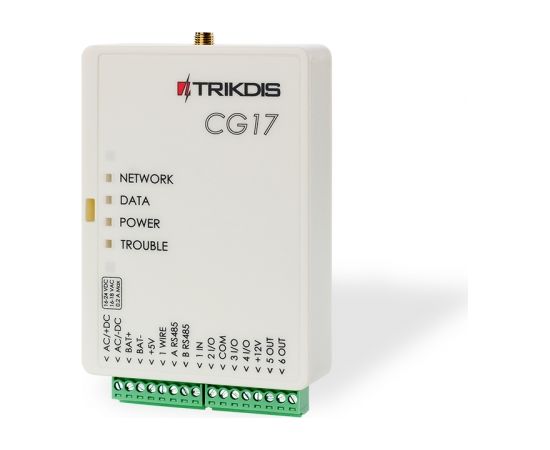 CG17 ~ Охранная панель 4-12 программируемых терминала 8 райнов 2 PGM (встроенный GSM коммуникатор) Trikdis