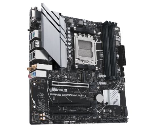 Asus PRIME B650M-A WIFI II Processor family AMD, Processor socket AM5, DDR5 DIMM, Memory slots 4, Supported hard disk drive interfaces 	SATA, M.2, Number of SATA connectors 4, Chipset  AMD B650,  mATX