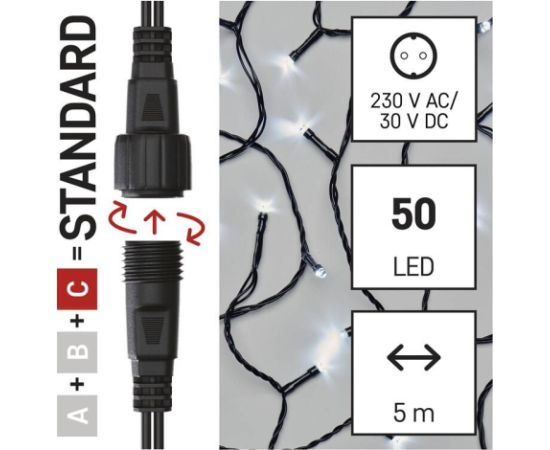 Emos CONNECT CHAIN 50LED 5M IP44 CW