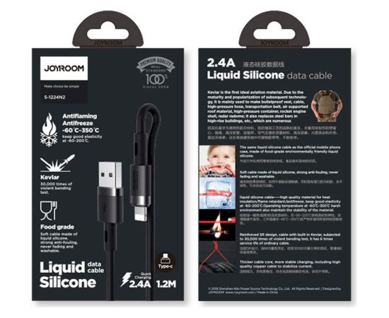 Joyroom USB - Lightning kabelis 2,4A 1,2 m (S-1224N2 Black)