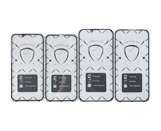 Fusion Double Tempered aizsargstikls pilnam ekrānam telefonam Apple iPhone 14 Plus melns