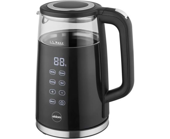 ELDOM Kettle NEVO, 2200 W, 1.7 L, temperature control, plastic + glass