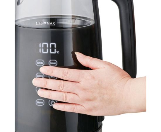 ELDOM Kettle NEVO, 2200 W, 1.7 L, temperature control, plastic + glass