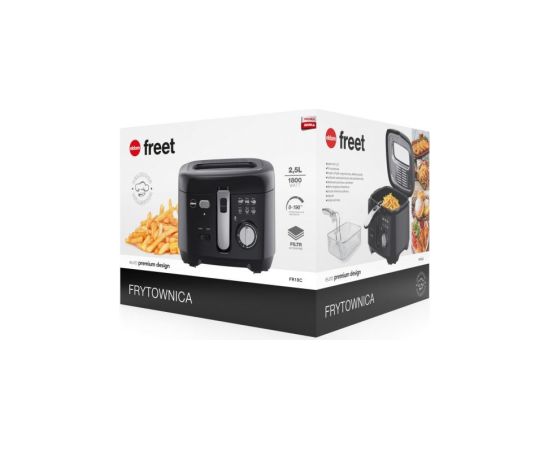 ELDOM Fryer FREET, 2.5 L, 400 g of fries, temperature regulator, removable oil tank, black