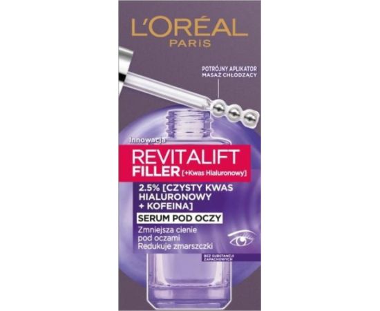 L'oreal L’Oreal Paris LOREAL_Revitalift Filler Serum pod oczy redukujące zmarszczki i zmniejszający cienie 20ml