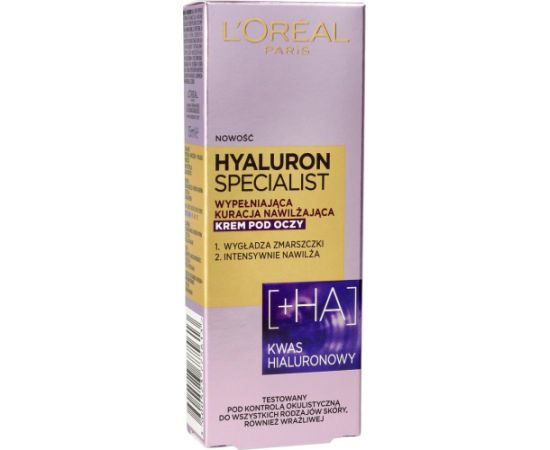 L'oreal L’Oreal Paris Loreal Hyaluron Specjalist Krem-kuracja nawilżająco wygładzający pod oczy 15ml