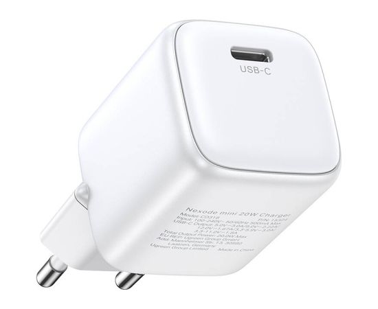 Charger UGREEN 15324 Nexode mini, USB-C, PD3.0, QC4.0, GaN, 20W (white)