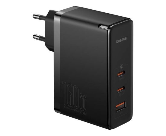 Wall charger Baseus GaN5 Pro 2xUSB-C + USB, 160W (black)