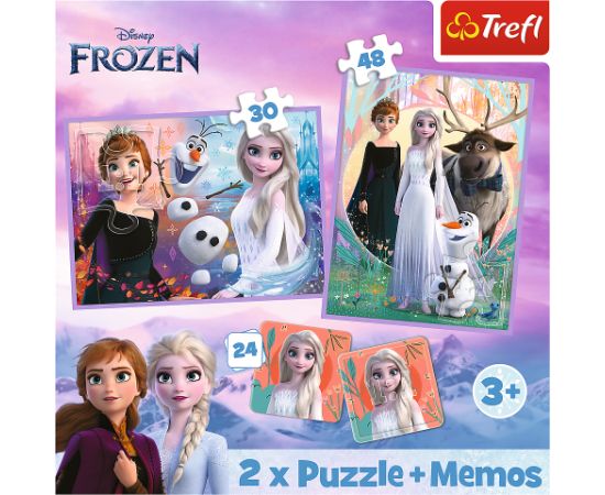 TREFL FROZEN Комплект пазлов "Холодное сердце 2" 30шт. + 48шт. + 24 мемо