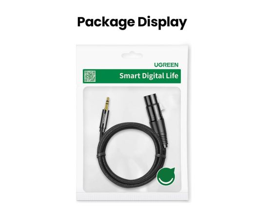UGREEN AV131 Female XLR cable for jack 3.5 men - 2m (black)