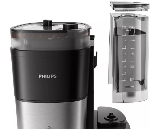 PHILIPS HD7900/50 All-in-1 Brew Kafijas aparāts ar pilienu filtru un dzirnaviņām, melns un sudraba