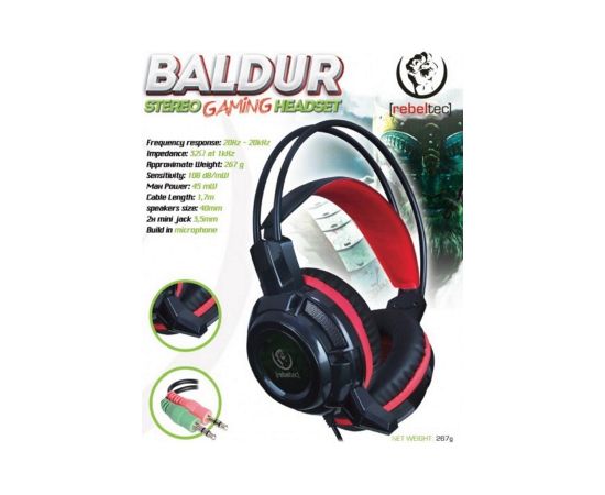 Rebeltec Baldur Проводные Игровые Наушники   2x3,5 м